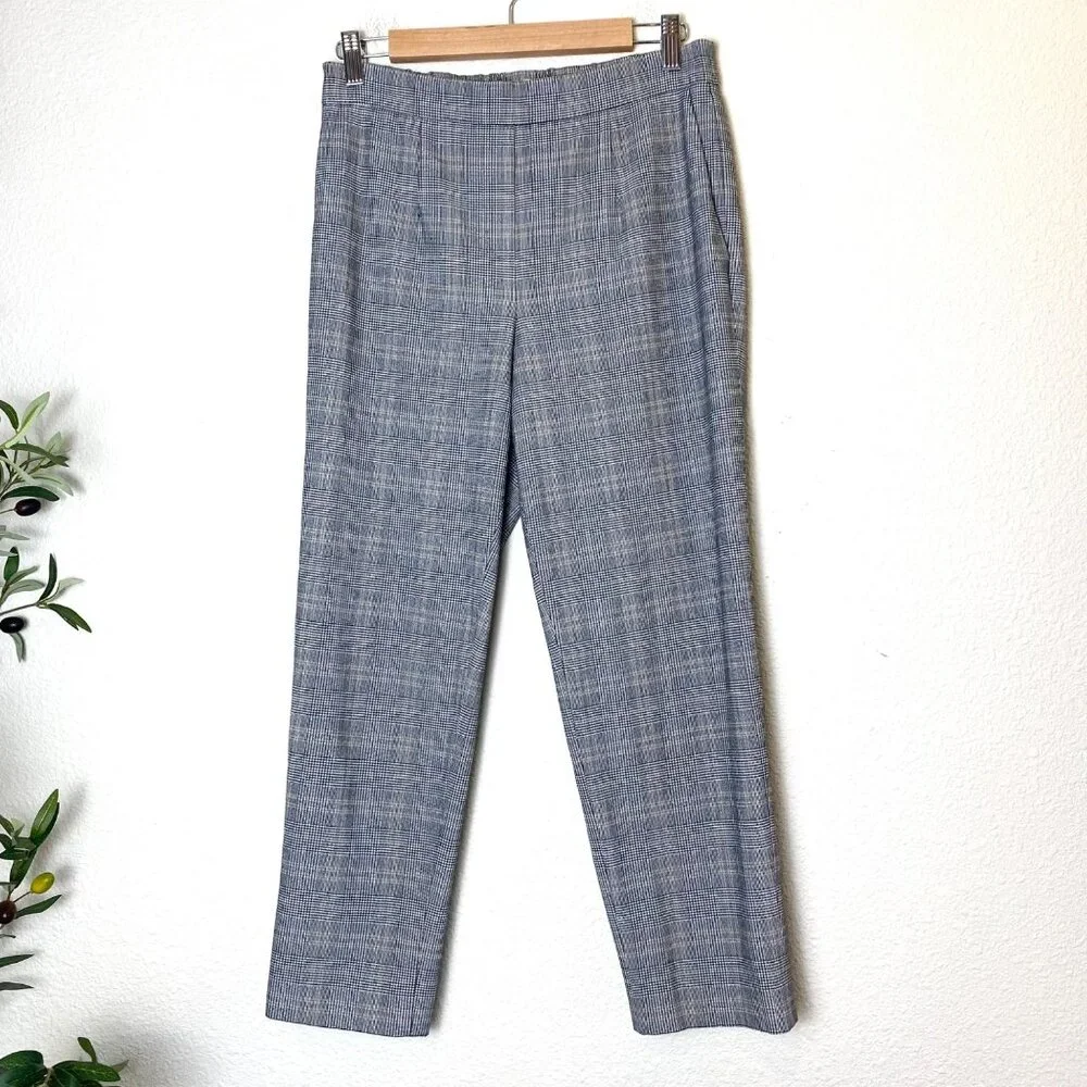 Aritzia Babaton Conan Straight Leg Tartan Plaid Cropped Pants Trousers 8 - Picture 3 of 9
